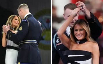 Melaniju SINOĆ DOHVATIO NABILDOVANI VOJNIK i pripio uz sebe: Njihov POŽUDNI PLES postao je SVETSKA SENZACIJA, a sve se desilo Donaldu PRED NOSOM