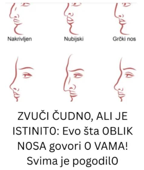 ZVUČI ČUDNO, ALI JE ISTINITO: Evo šta OBLIK NOSA govori O VAMA! Svima je pogodilo - featured image ZVUČI ČUDNO, ALI JE ISTINITO: Evo šta OBLIK NOSA govori O VAMA! Svima je pogodilo - featured image