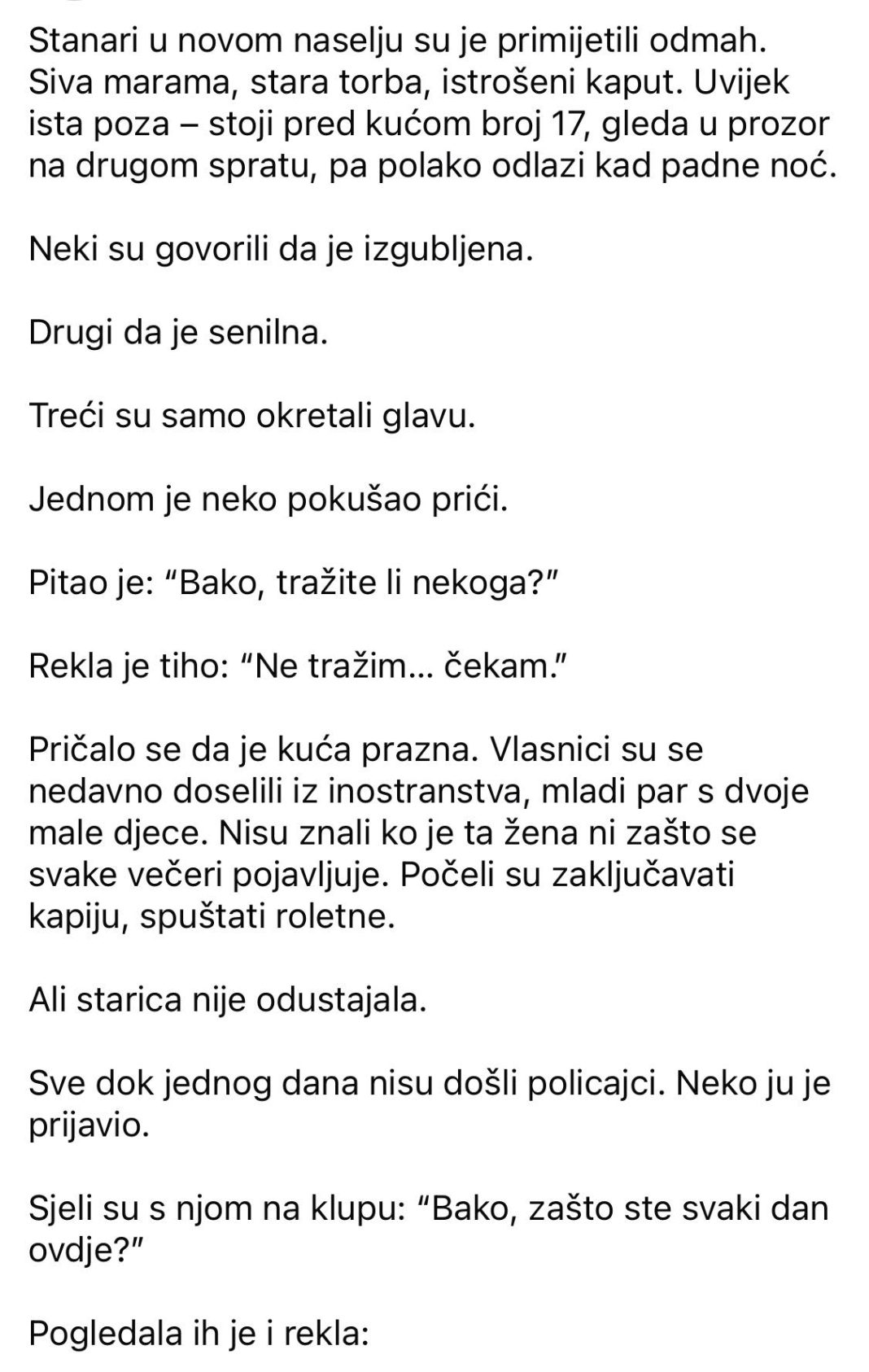 “Starica je svake večeri stajala ispred iste kuće…” - featured image