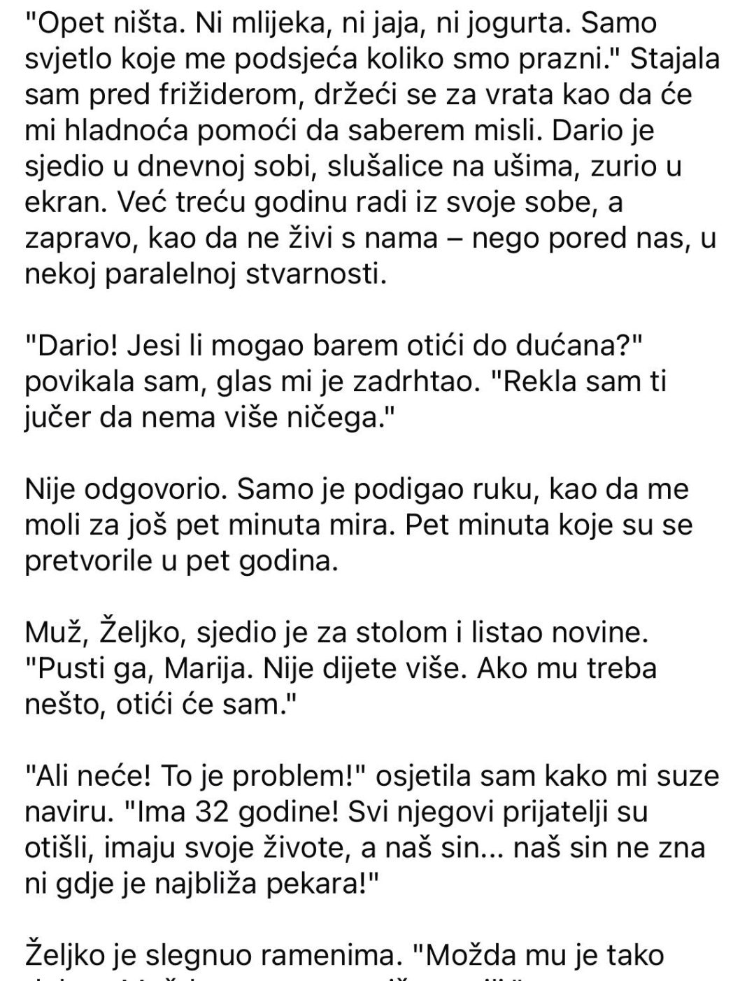 Prazan frižider, puna briga: Priča o sinu koji ne želi otići - featured image Prazan frižider, puna briga: Priča o sinu koji ne želi otići - featured image