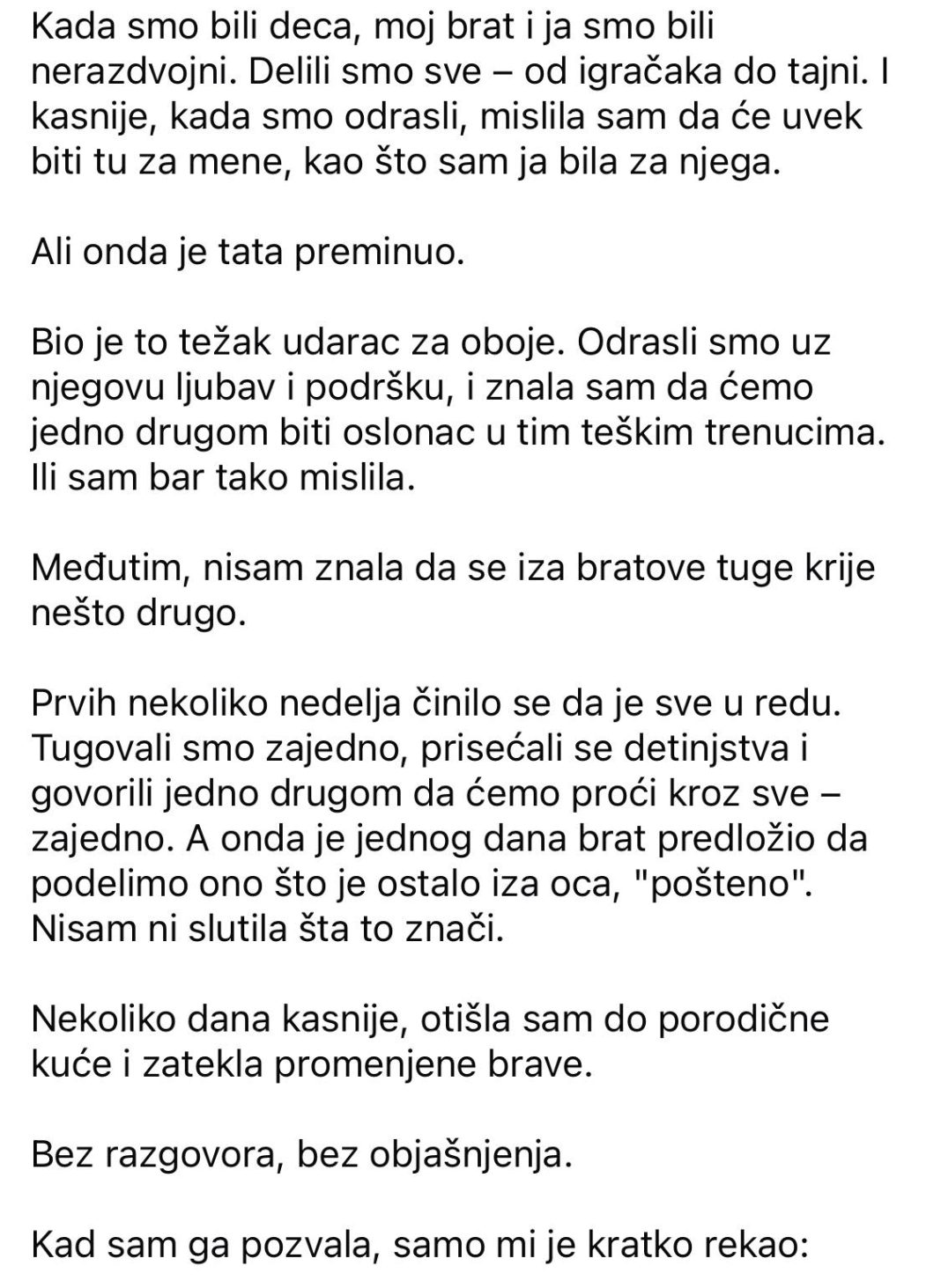 Posle očeve smrti, brat mi je pokazao pravo lice – nisam mogla da verujem šta mi je uradio - featured image