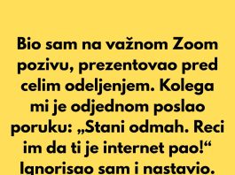 “Bio sam na Zoom sastanku za posao kada je moja žena brzo ušla u sobu, uzela svoj telefon i izašla.” “Bio sam na Zoom sastanku za posao kada je moja žena brzo ušla u sobu, uzela svoj telefon i izašla.” - featured image