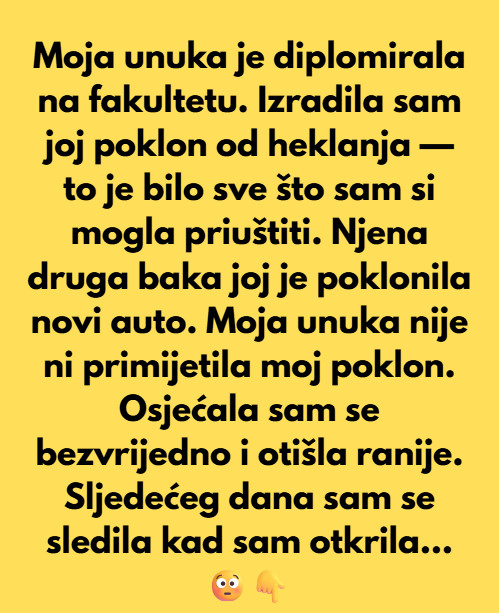 Moja je unuka diplomirala na fakultetu. Izradila sam joj poklon od heklanja… - featured image Moja je unuka diplomirala na fakultetu. Izradila sam joj poklon od heklanja… - featured image