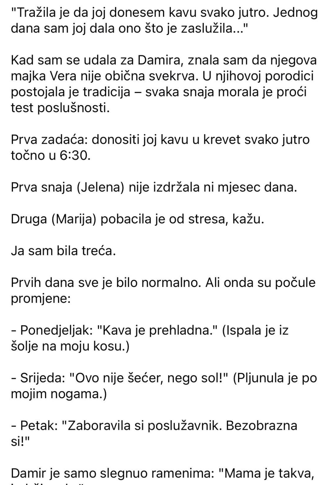 “Svekrva je ‘testirala’ sve snaje – ali kad je došao moj red, napravila sam nešto neočekivano” - featured image