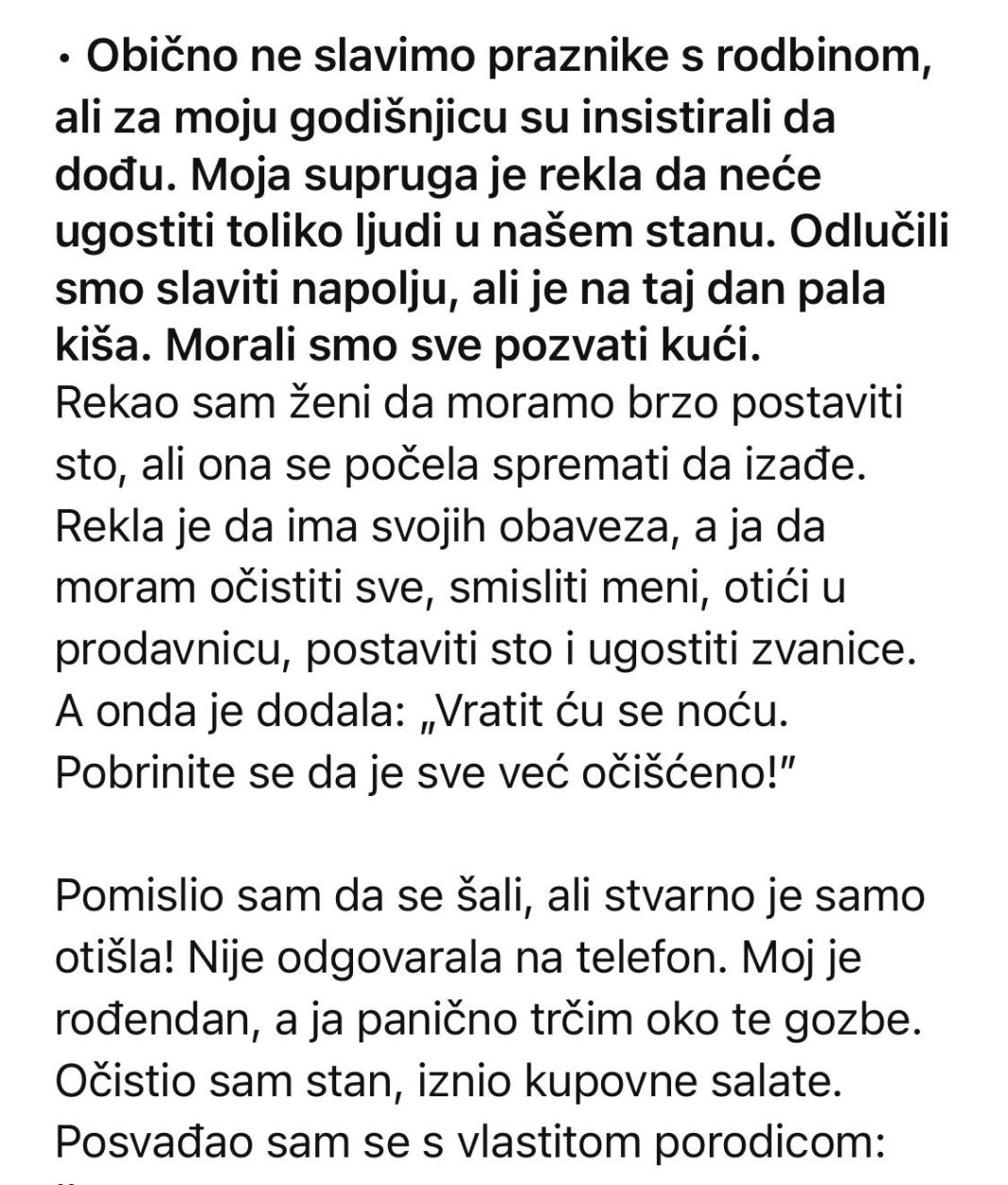 Obično ne slavimo praznike s rodbinom, ali za moju godišnjicu su insistirali da dođu… - featured image