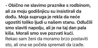 Obično ne slavimo praznike s rodbinom, ali za moju godišnjicu su insistirali da dođu… Obično ne slavimo praznike s rodbinom, ali za moju godišnjicu su insistirali da dođu… - featured image