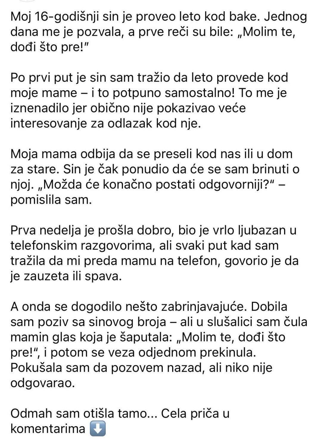 Moj 16-godišnji sin je proveo leto kod bake; jednog dana me je pozvala sa važnom molbom. - featured image