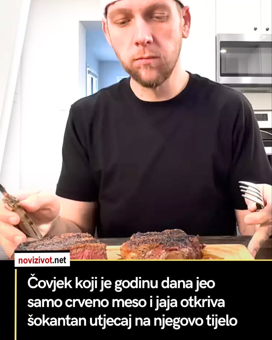 Čovjek koji je godinu dana jeo samo crveno meso i jaja otkriva šokantan utjecaj na njegovo tijelo - featured image Čovjek koji je godinu dana jeo samo crveno meso i jaja otkriva šokantan utjecaj na njegovo tijelo - featured image
