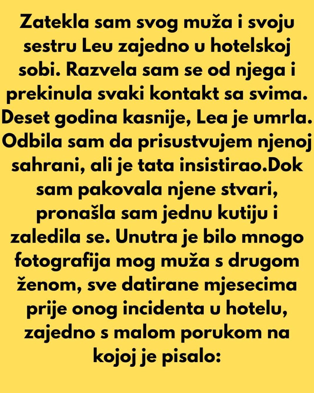 Zatekla sam svog muža i svoju sestru Leu zajedno u hotelskoj sobi. Razvela sam se od njega i… - featured image