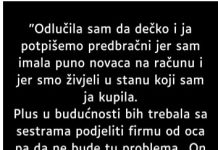 “Odlučila sam da dečko i ja potpišemo predbračni…” “Odlučila sam da dečko i ja potpišemo predbračni…” - featured image