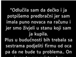 “Odlučila sam da dečko i ja potpišemo predbračni…” “Odlučila sam da dečko i ja potpišemo predbračni…” - featured image