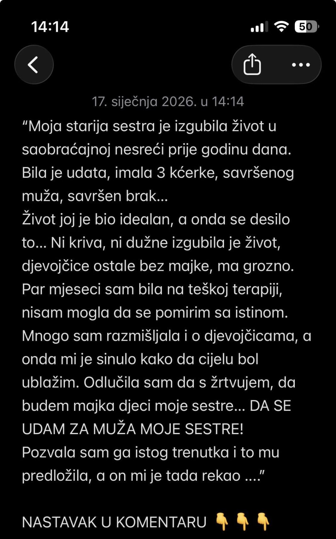 “Moja starija sestra je izgubila život u nesreći” - featured image