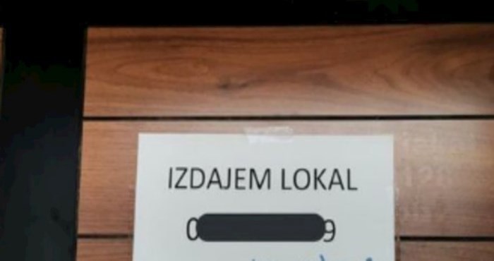 Vlasnik iz BiH ostavio je obavijest o najmu lokala, fotka je hit zbog onoga što je netko dopisao - featured image Vlasnik iz BiH ostavio je obavijest o najmu lokala, fotka je hit zbog onoga što je netko dopisao - featured image