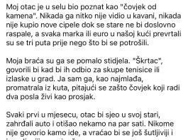 Moj otac je u selu bio poznat kao “čovjek od kamena”. Nikada ga nitko nije vidio u kavani, nikada nije kupio nove cipele dok se.. Moj otac je u selu bio poznat kao “čovjek od kamena”. Nikada ga nitko nije vidio u kavani, nikada nije kupio nove cipele dok se.. - featured image