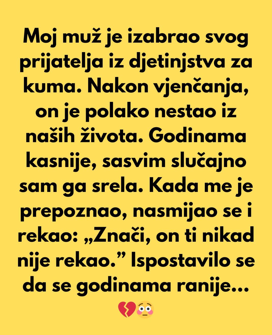 Moj muž je izabrao svog prijatelja iz djetinjstva za kuma… - featured image