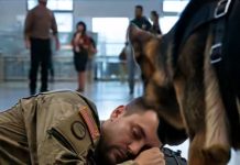 Ljudi na aerodromu primijetili muškarca u uniformi kako leži na podu, a pored njega je sjedio njemački ovčar: svi su ostali šokirani kada su saznali zašto životinja laje i reži na one u blizini 😱😱 Ljudi na aerodromu primijetili muškarca u uniformi kako leži na podu, a pored njega je sjedio njemački ovčar: svi su ostali šokirani kada su saznali zašto životinja laje i reži na one u blizini 😱😱 - featured image